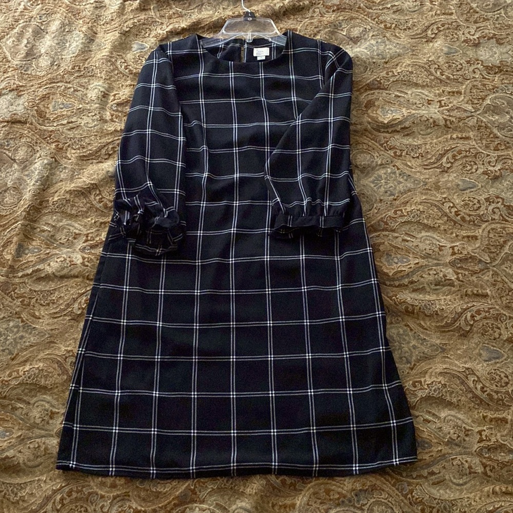 Black checkered print dress